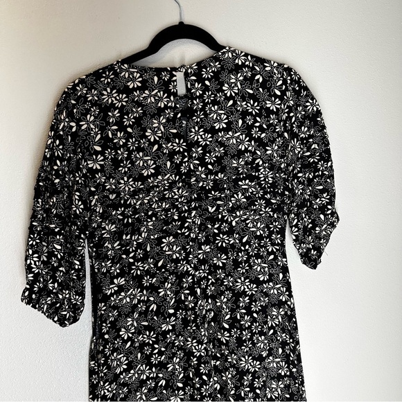 Free People Jessie Ditsy Floral Midi Dress Black White Size 4 Women’s Viscose - Picture 9 of 12